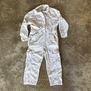 Zara girls micro corduroy Light Stone Utility Jumpsuit